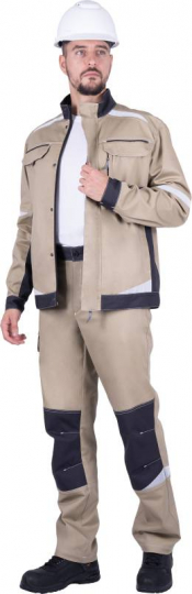 Куртка ТУРБО SAFETY (бежевый-т.серый)