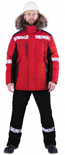 Куртка ХАЙ-ТЕК SAFETY зимняя (красный-черный)