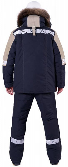 Куртка ХАЙ-ТЕК SAFETY зимняя (синий-бежевый)