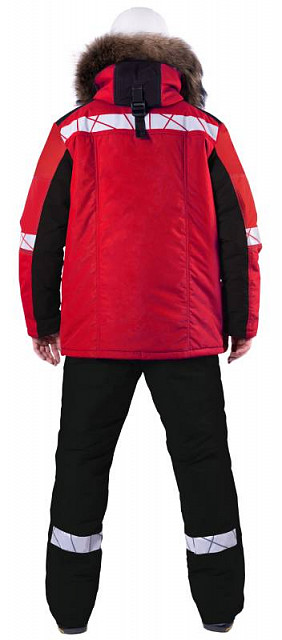 Куртка ХАЙ-ТЕК SAFETY зимняя (красный-черный)